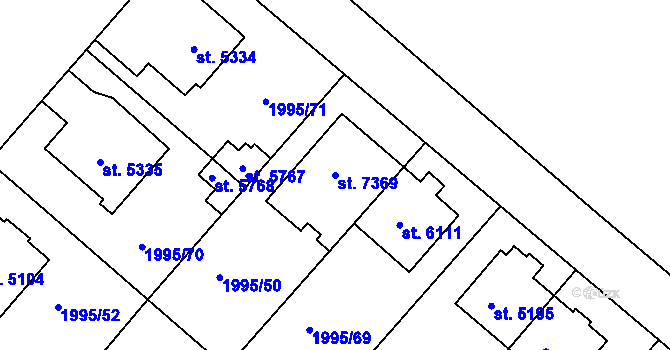 Parcela st. 7369 v KÚ Kolín, Katastrální mapa