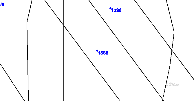 Parcela st. 1385 v KÚ Kolín, Katastrální mapa