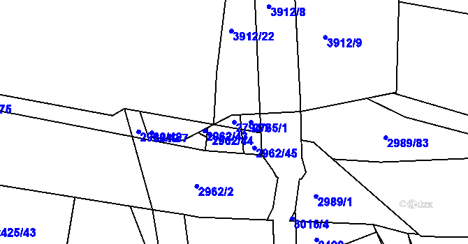 Parcela st. 2794/2 v KÚ Kolín, Katastrální mapa