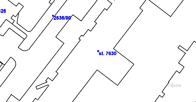 Parcela st. 7630 v KÚ Kolín, Katastrální mapa