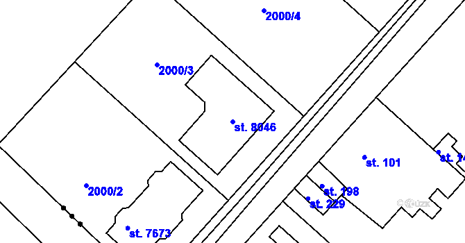 Parcela st. 8046 v KÚ Kolín, Katastrální mapa