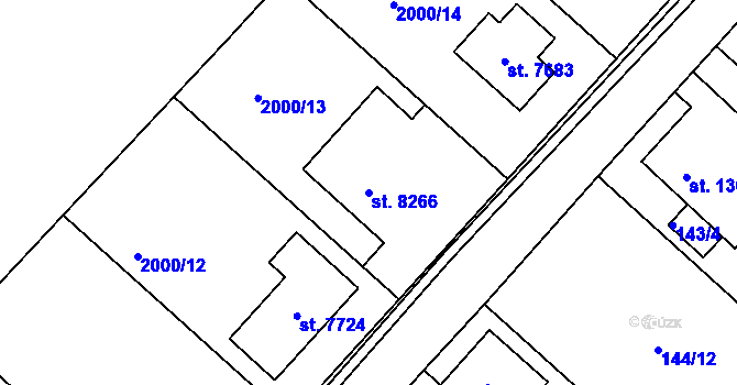 Parcela st. 8266 v KÚ Kolín, Katastrální mapa