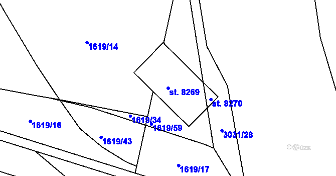 Parcela st. 8269 v KÚ Kolín, Katastrální mapa