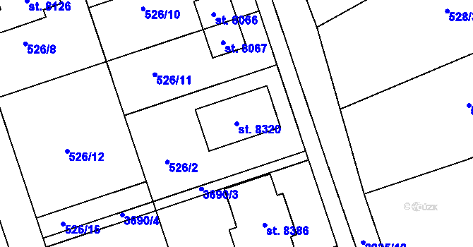 Parcela st. 8320 v KÚ Kolín, Katastrální mapa