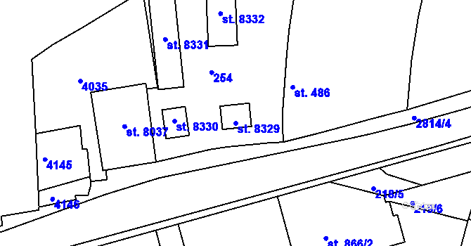 Parcela st. 8329 v KÚ Kolín, Katastrální mapa
