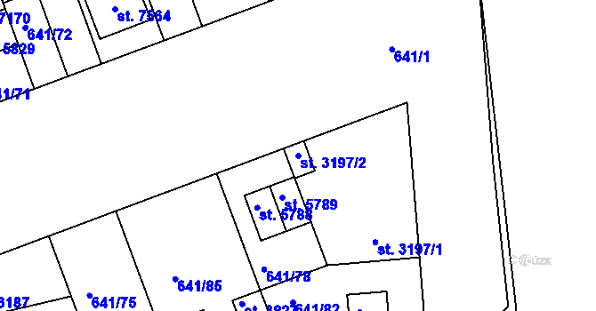 Parcela st. 3197/2 v KÚ Kolín, Katastrální mapa