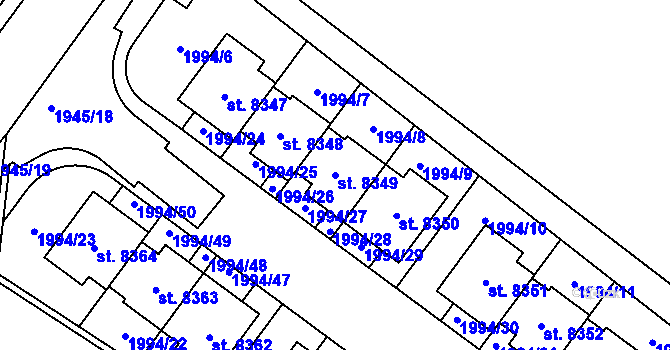 Parcela st. 8349 v KÚ Kolín, Katastrální mapa