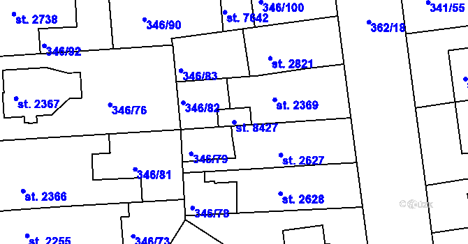 Parcela st. 8427 v KÚ Kolín, Katastrální mapa