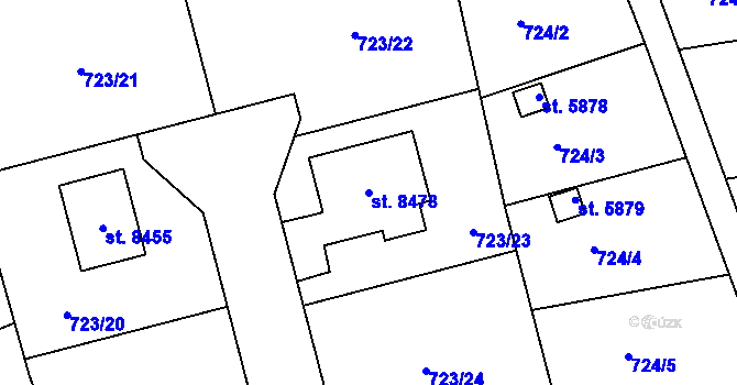 Parcela st. 8478 v KÚ Kolín, Katastrální mapa