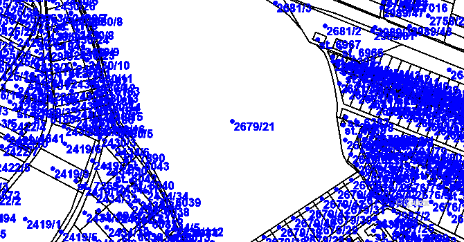 Parcela st. 2679/21 v KÚ Kolín, Katastrální mapa