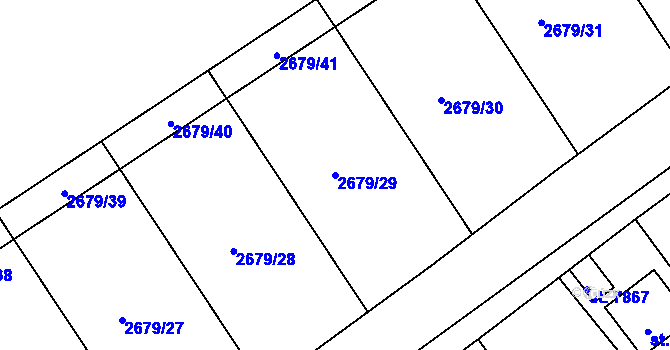 Parcela st. 2679/29 v KÚ Kolín, Katastrální mapa