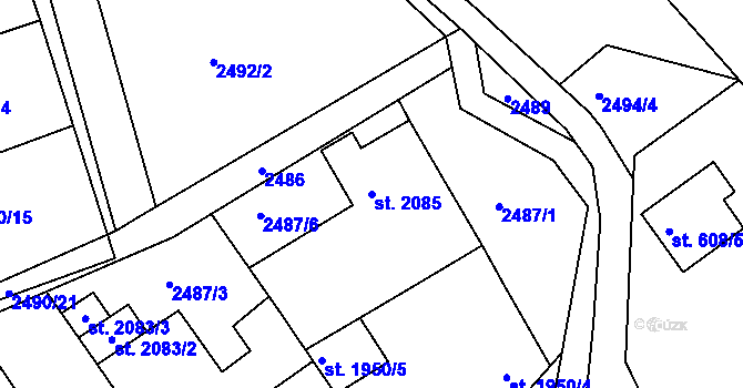 Parcela st. 2085 v KÚ Štítary u Kolína, Katastrální mapa