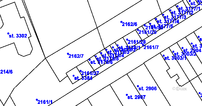Parcela st. 3178/4 v KÚ Štítary u Kolína, Katastrální mapa