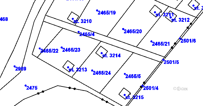 Parcela st. 3214 v KÚ Štítary u Kolína, Katastrální mapa