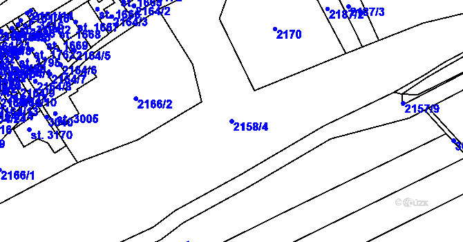 Parcela st. 2158/4 v KÚ Štítary u Kolína, Katastrální mapa