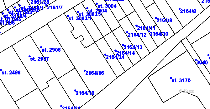 Parcela st. 2164/24 v KÚ Štítary u Kolína, Katastrální mapa