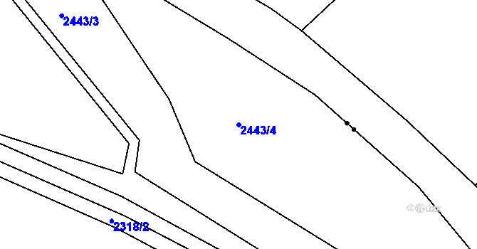 Parcela st. 2443/4 v KÚ Štítary u Kolína, Katastrální mapa