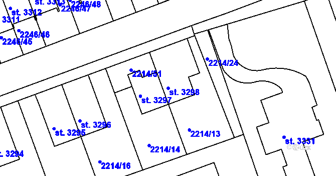 Parcela st. 3298 v KÚ Štítary u Kolína, Katastrální mapa