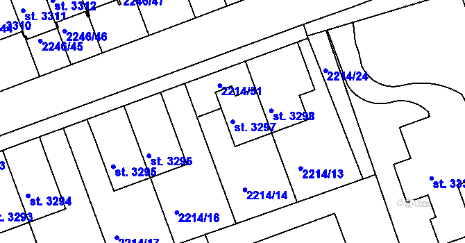Parcela st. 3297 v KÚ Štítary u Kolína, Katastrální mapa