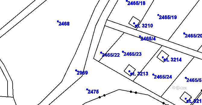 Parcela st. 2465/22 v KÚ Štítary u Kolína, Katastrální mapa