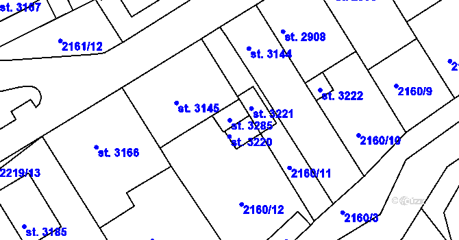 Parcela st. 3285 v KÚ Štítary u Kolína, Katastrální mapa