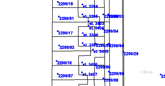 Parcela st. 3397 v KÚ Štítary u Kolína, Katastrální mapa