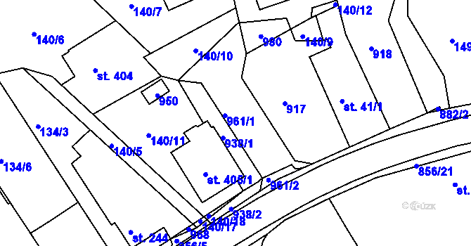 Parcela st. 41/2 v KÚ Kolinec, Katastrální mapa