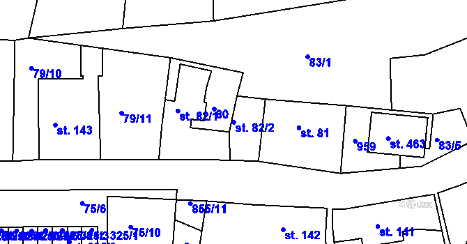 Parcela st. 82/2 v KÚ Kolinec, Katastrální mapa