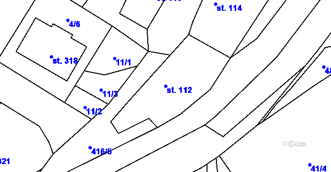 Parcela st. 112 v KÚ Kolinec, Katastrální mapa