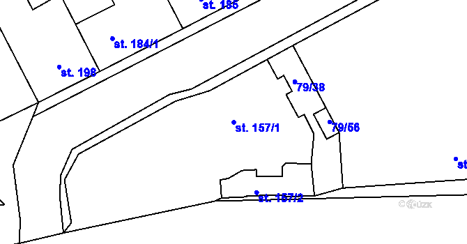 Parcela st. 157/1 v KÚ Kolinec, Katastrální mapa