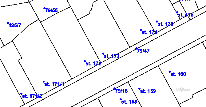 Parcela st. 173 v KÚ Kolinec, Katastrální mapa