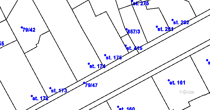 Parcela st. 175 v KÚ Kolinec, Katastrální mapa