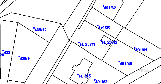 Parcela st. 237 v KÚ Kolinec, Katastrální mapa