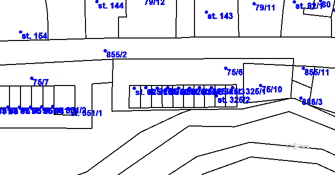 Parcela st. 325/7 v KÚ Kolinec, Katastrální mapa