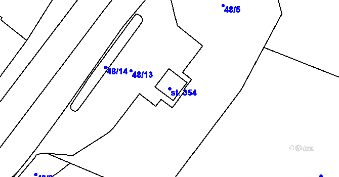 Parcela st. 354 v KÚ Kolinec, Katastrální mapa