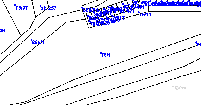 Parcela st. 75/1 v KÚ Kolinec, Katastrální mapa