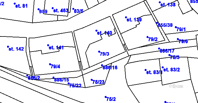 Parcela st. 79/3 v KÚ Kolinec, Katastrální mapa
