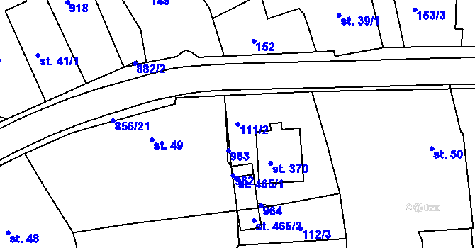 Parcela st. 111/2 v KÚ Kolinec, Katastrální mapa