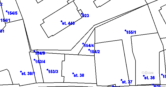 Parcela st. 154/4 v KÚ Kolinec, Katastrální mapa