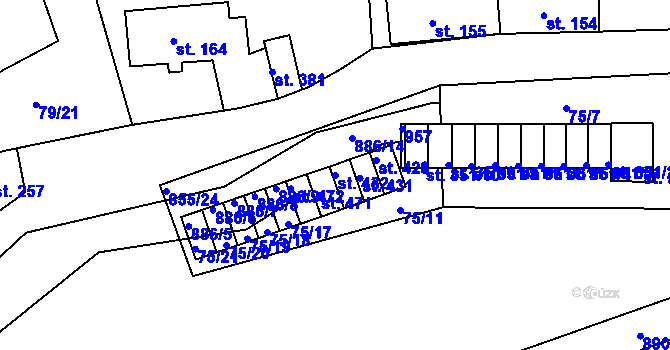 Parcela st. 432 v KÚ Kolinec, Katastrální mapa