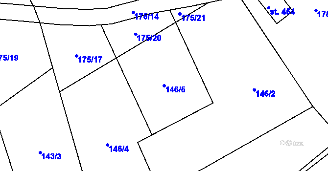 Parcela st. 146/5 v KÚ Kolinec, Katastrální mapa