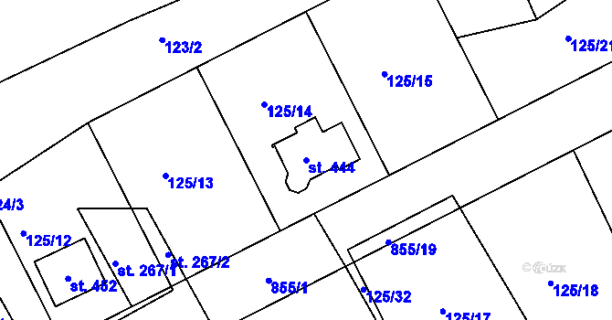 Parcela st. 444 v KÚ Kolinec, Katastrální mapa