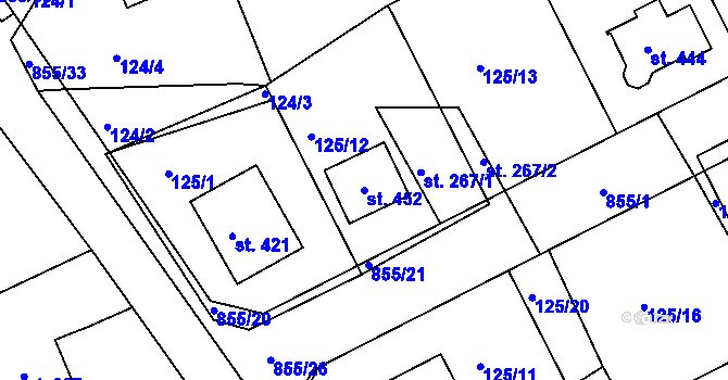 Parcela st. 452 v KÚ Kolinec, Katastrální mapa