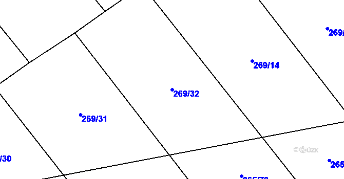 Parcela st. 269/32 v KÚ Kolinec, Katastrální mapa
