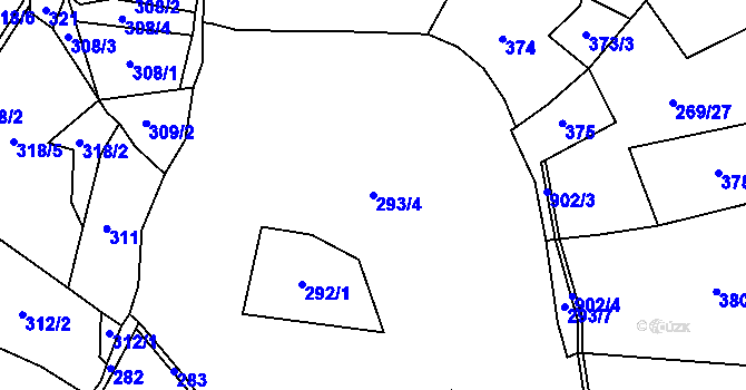 Parcela st. 293/4 v KÚ Kolinec, Katastrální mapa