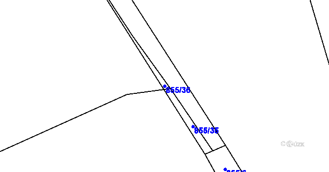 Parcela st. 855/36 v KÚ Kolinec, Katastrální mapa
