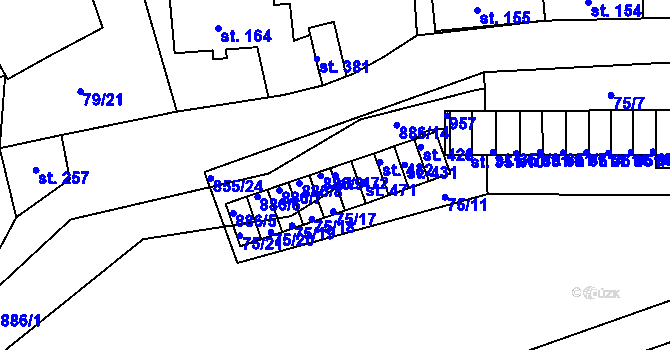 Parcela st. 472 v KÚ Kolinec, Katastrální mapa