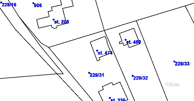 Parcela st. 474 v KÚ Kolinec, Katastrální mapa