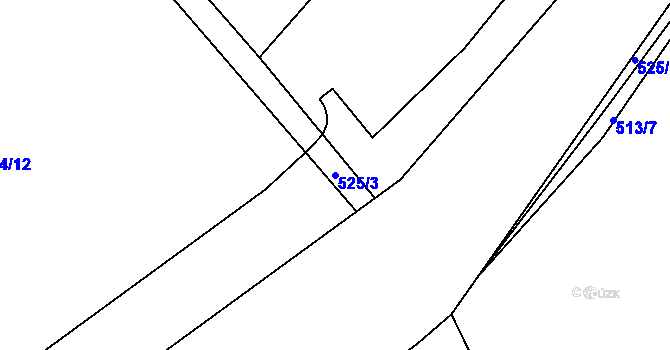 Parcela st. 525/3 v KÚ Vlčkovice u Kolince, Katastrální mapa