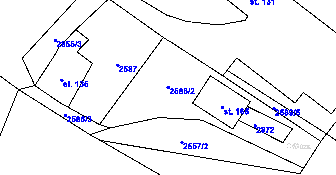 Parcela st. 2586/2 v KÚ Červený Újezdec, Katastrální mapa